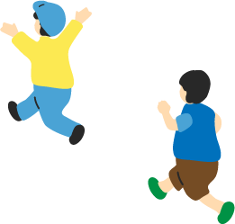 子どもが駆け回るイラスト